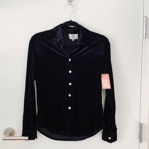 AWOKE VINTAGE | Ice Velvet Button Up with Darts